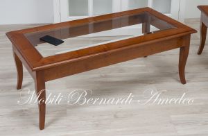 TT19 120 Tavolino Da Salotto In Noce Con Vetro 120x60 Cm 04